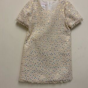 Sparkling Cream Tweed Dress